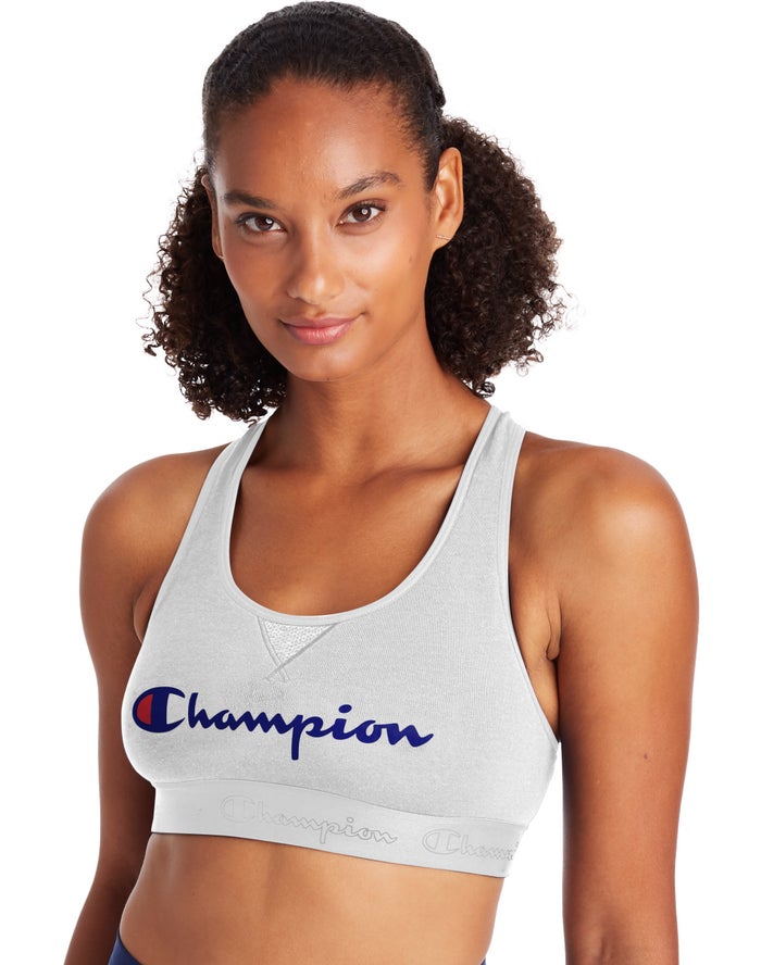 Champion Dame Sport Bh Hvide - The Authentic Script Logo - Danmark BQX-097651